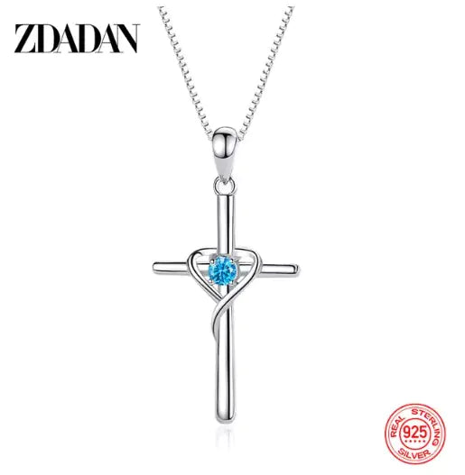 Sterling Silver Zircon Cross Pendant Uncommon Things