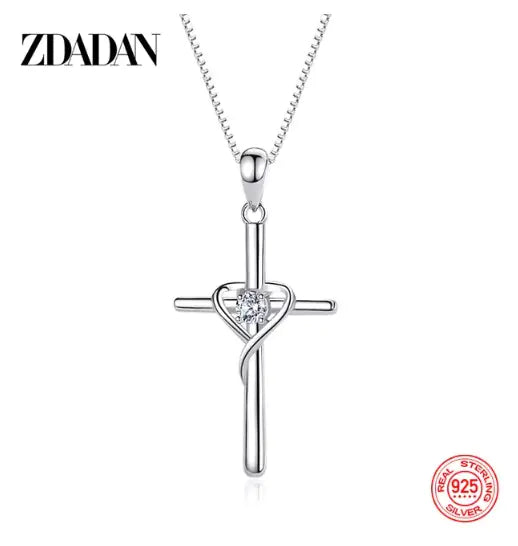 Sterling Silver Zircon Cross Pendant Uncommon Things