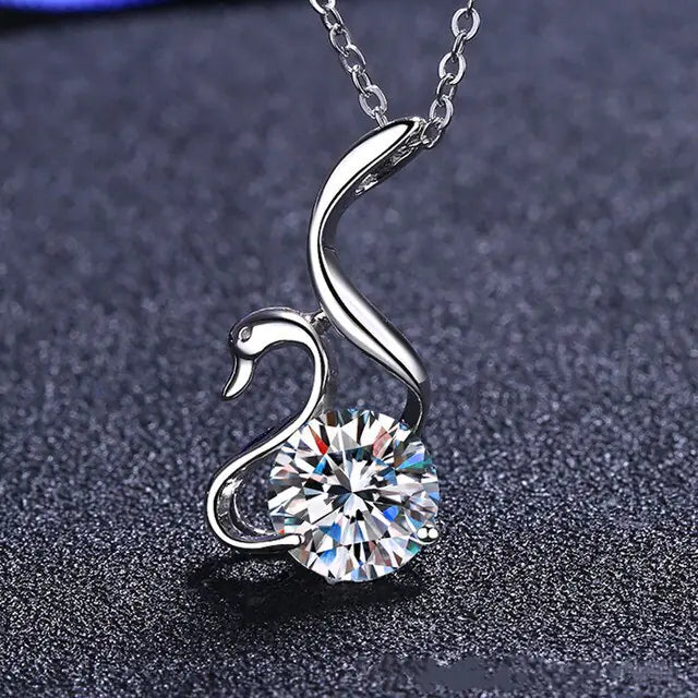 Moissanite Swan Diamond Necklace Uncommon Things